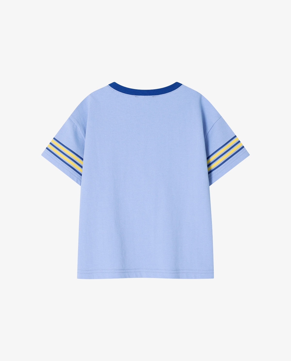 Single-sleeve striped T-shirt in blue