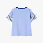 Single-sleeve striped T-shirt in blue
