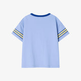 Single-sleeve striped T-shirt in blue