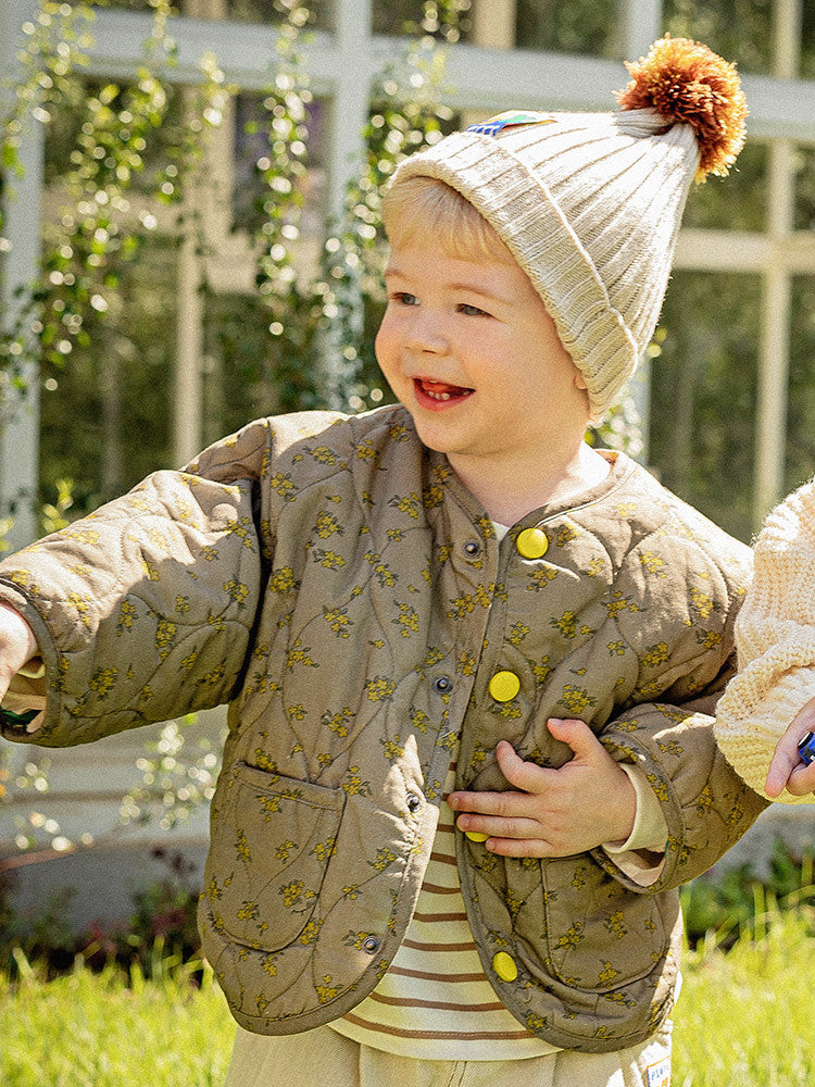 [Pimpollo] Floral quilting jacket