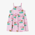 Pink seersucker sleeveless dress
