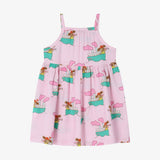 Pink seersucker sleeveless dress