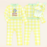 Piau Zip up rash guard swimsuit (flap cap set)