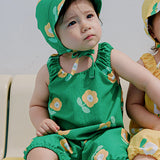 ICE HAPPY FLOWER ROMPERS Green