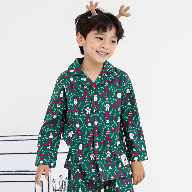 [PPIPPILONG FW] Winterless cotton fabric long sleeve pajamas top and bottom set