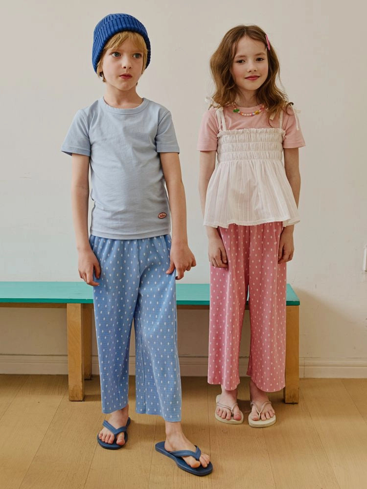 Apple Smile Pleated Pants Pink