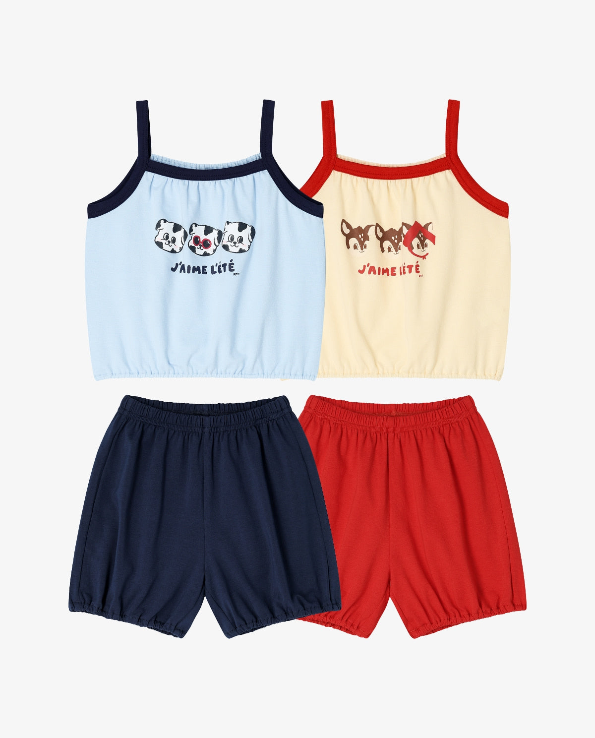 Cotton modal sleeveless loungewear red