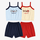 Cotton modal sleeveless loungewear red