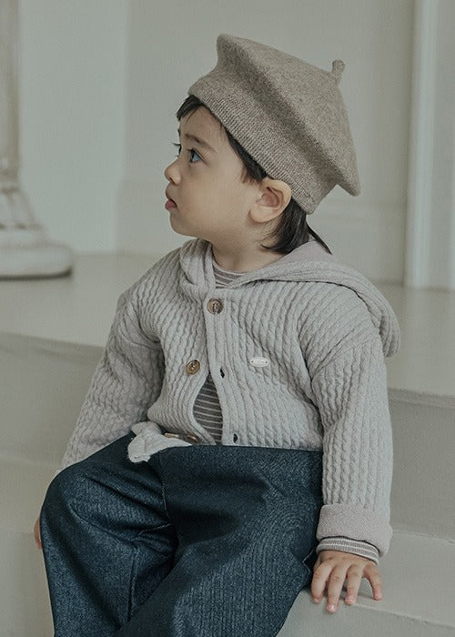 Kevin Hooded Jumper_Light Beige