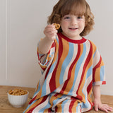 Retro Wave Pleats - Short Sleeve Set