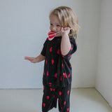 Midnight Heart Pleats - Short Sleeve Set