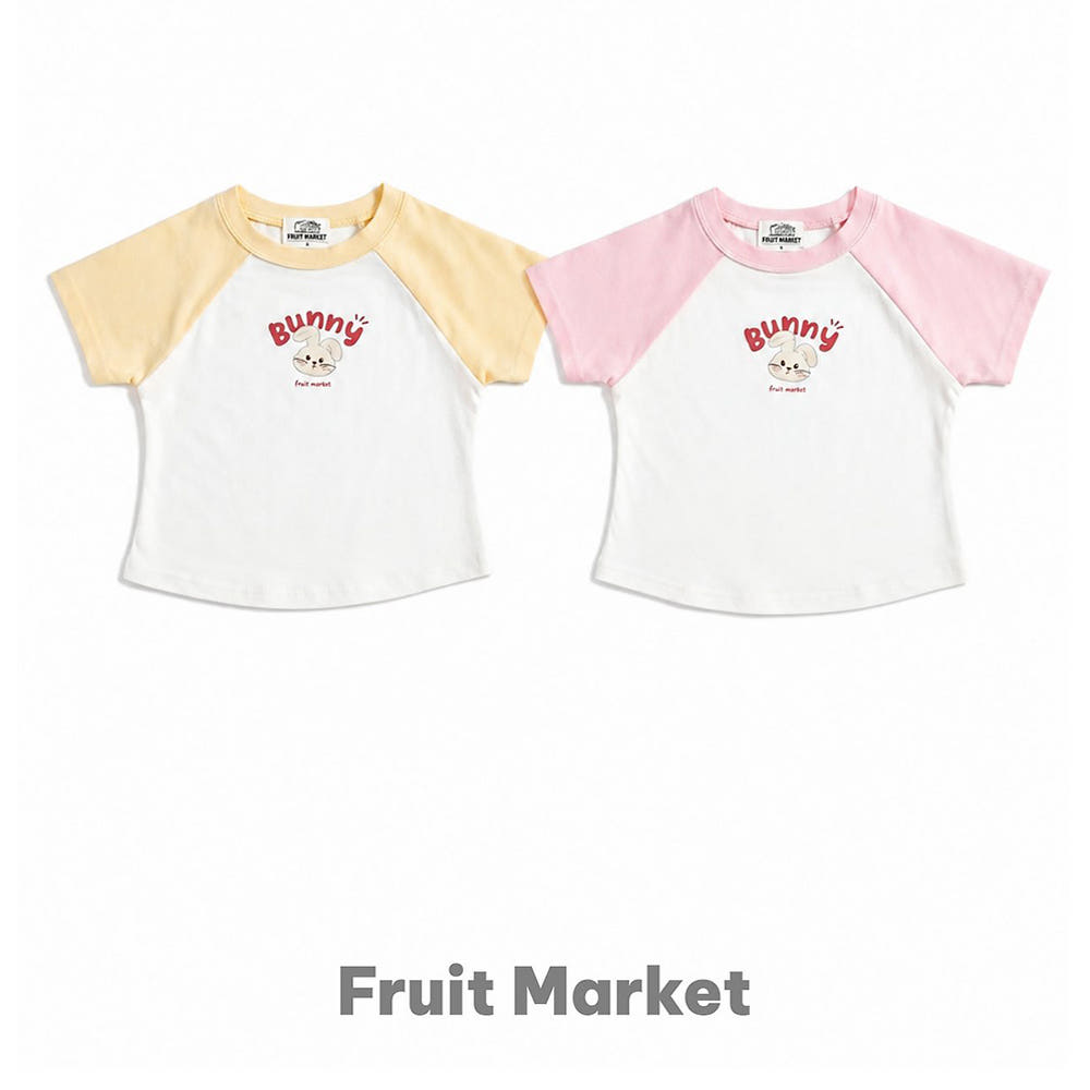 Fruit Market Bunny Short Sleeve T-shirt S~2XL Spring/Summer T-shirt (Size 26)