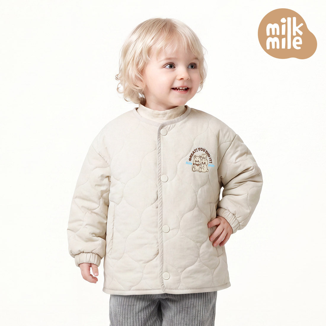 [Milk Mile] Cotton Candy Rustling Smiley Jumper