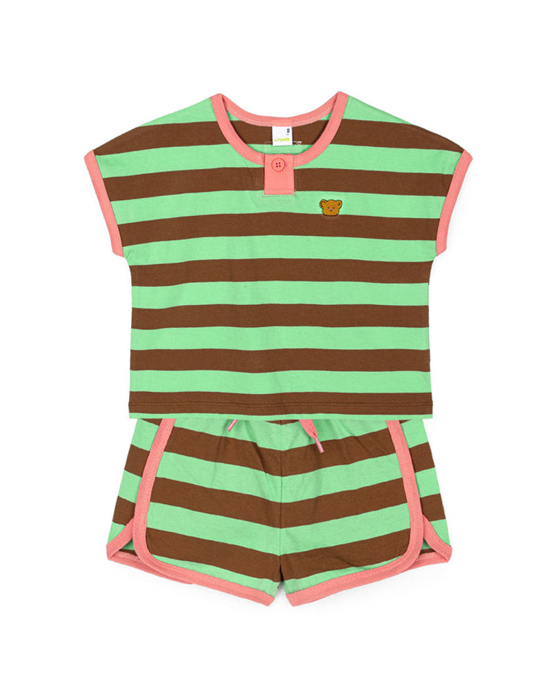 [Pimpoyo] Lace Stripe Two-Piece Set (3 Colors)