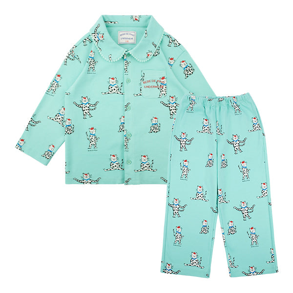 Mint cat pajamas set