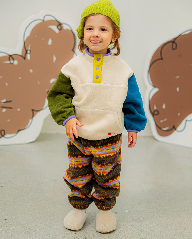 [Pimpoyo] Nordic Toddler Kids Fleece Anorak Set (3 Colors)