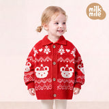[Milk Mile] Happy Holic Winter Bear Cowichan Collared Sweater