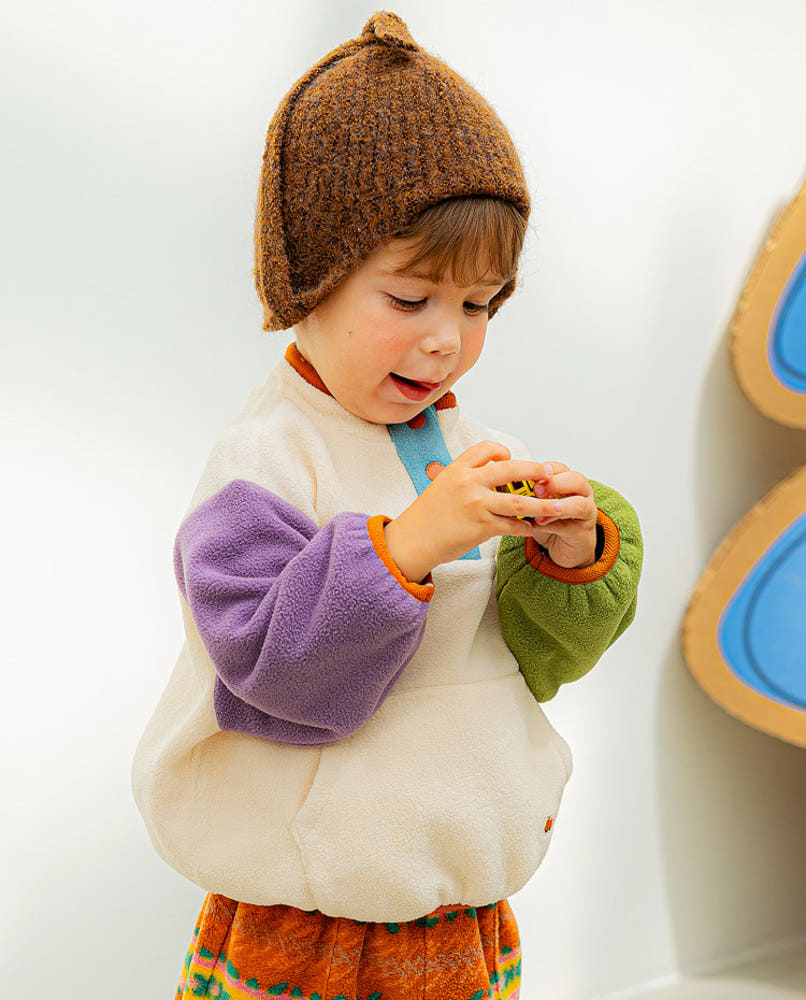 [Pimpoyo] Nordic Toddler Kids Fleece Anorak Set (3 Colors)