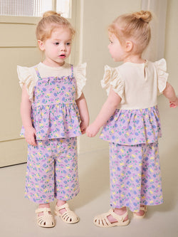 Janjan flower frill top and bottom set