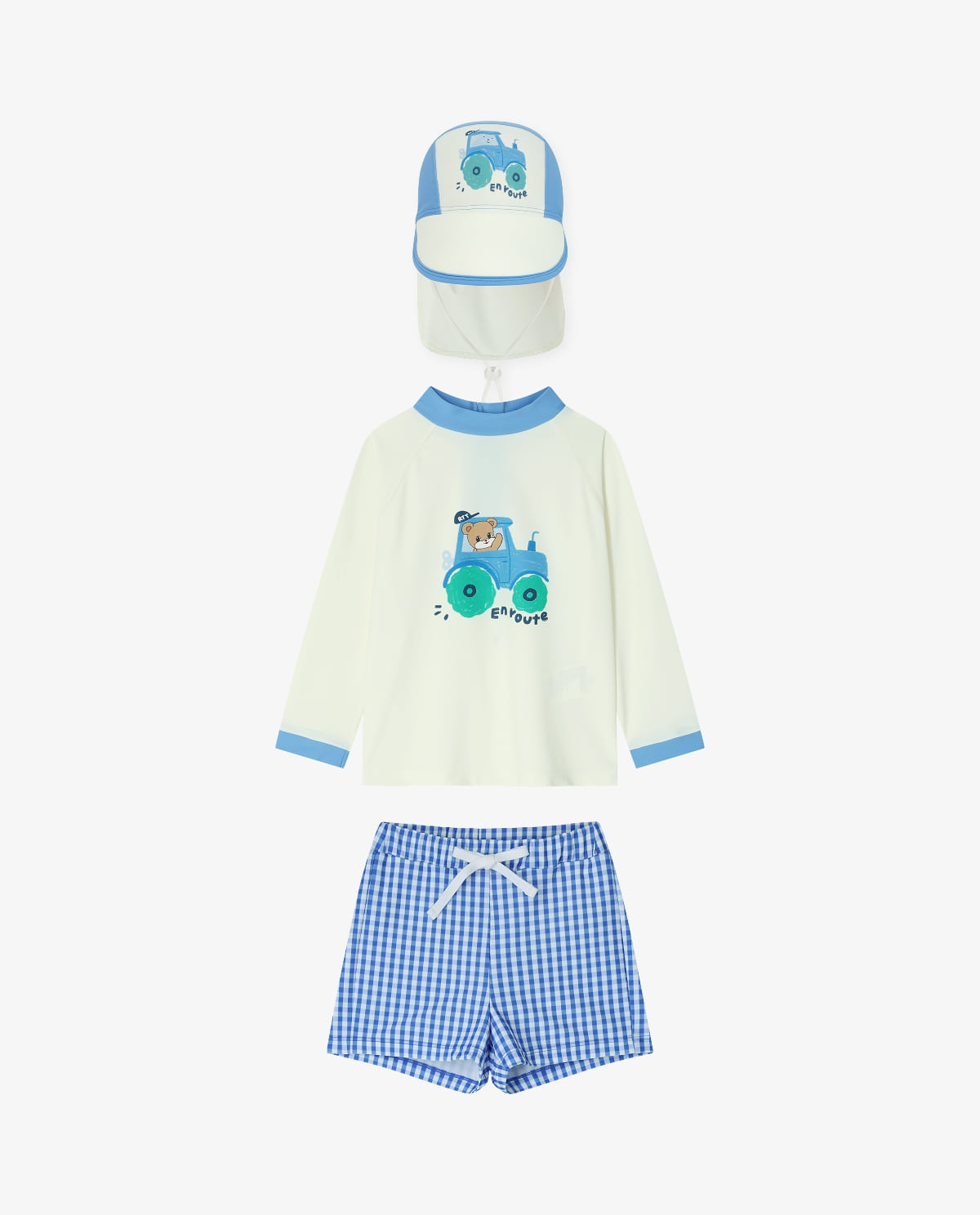 Check Point Rash Guard Hat Set Blue