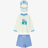 Check Point Rash Guard Hat Set Blue