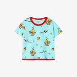 Rototobebe Cotton Modal All-Over Short Sleeve Loose Loungewear Sky Blue