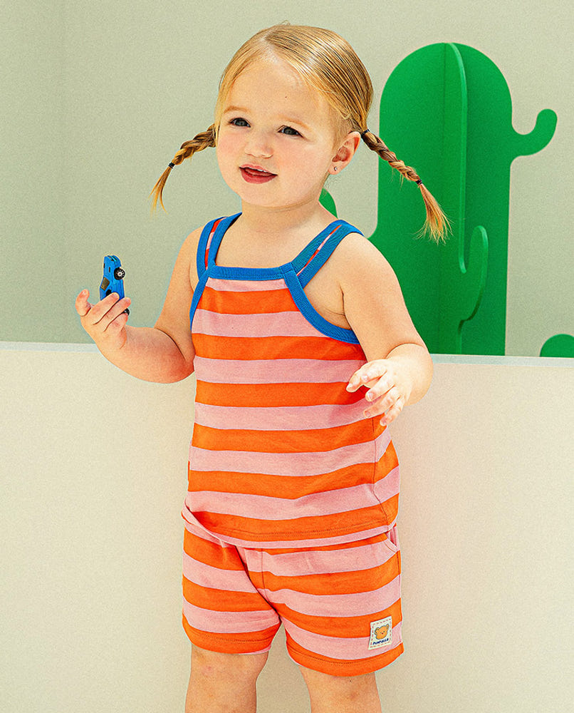 [Pimpoyo] Waist-striped Two-Piece Set (2 Colors)