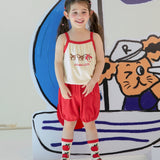 Cotton modal sleeveless loungewear red