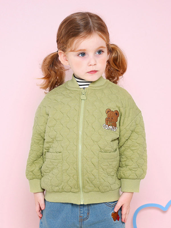 Ribbon Tie Bear Quilted Jumper