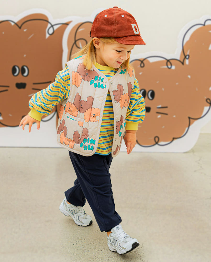 [Pimpoyo] Mongi Toddler Kids Quilted Vest (3 Colors)