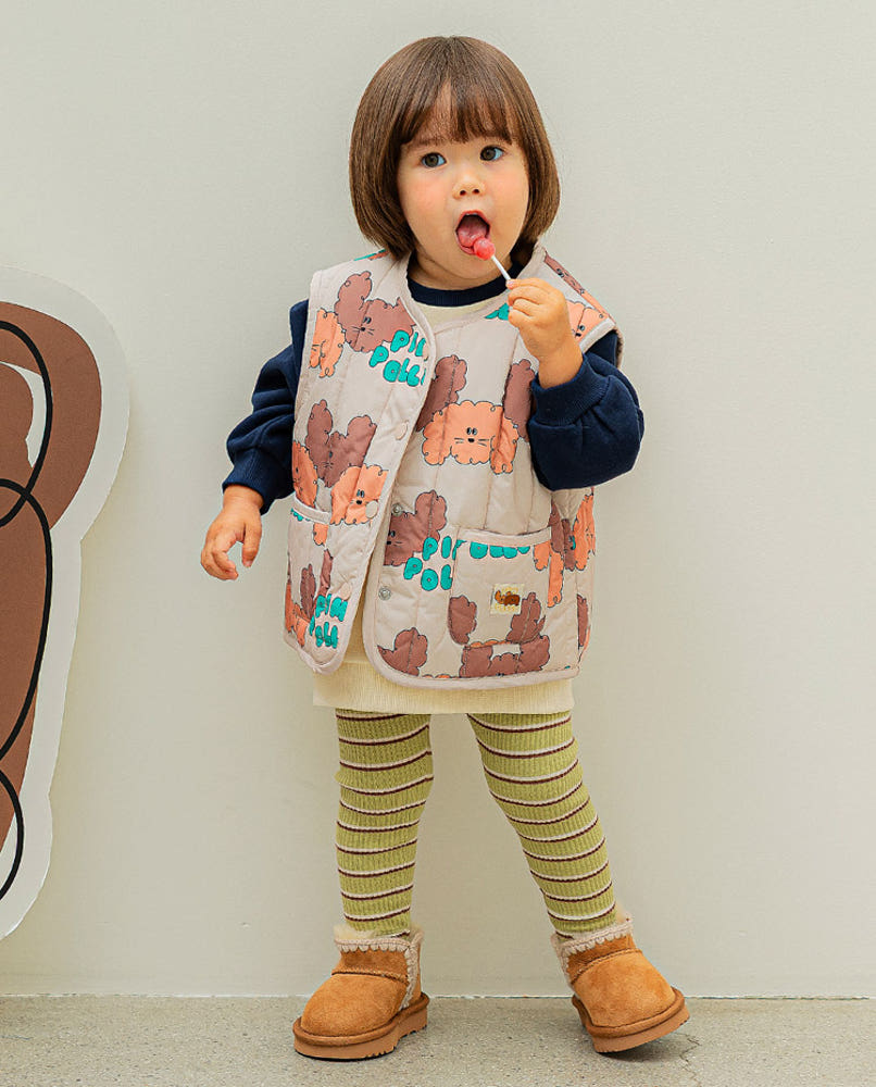 [Pimpoyo] Mongi Toddler Kids Quilted Vest (3 Colors)