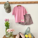 Apple Smile Natural T-shirt Pink