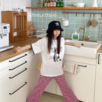 (Summer 26) Love Rosie Pink Cheetah Pleated Bootcut (2XL)