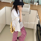 (Summer 26) Love Rosie Pink Cheetah Pleated Bootcut (2XL)