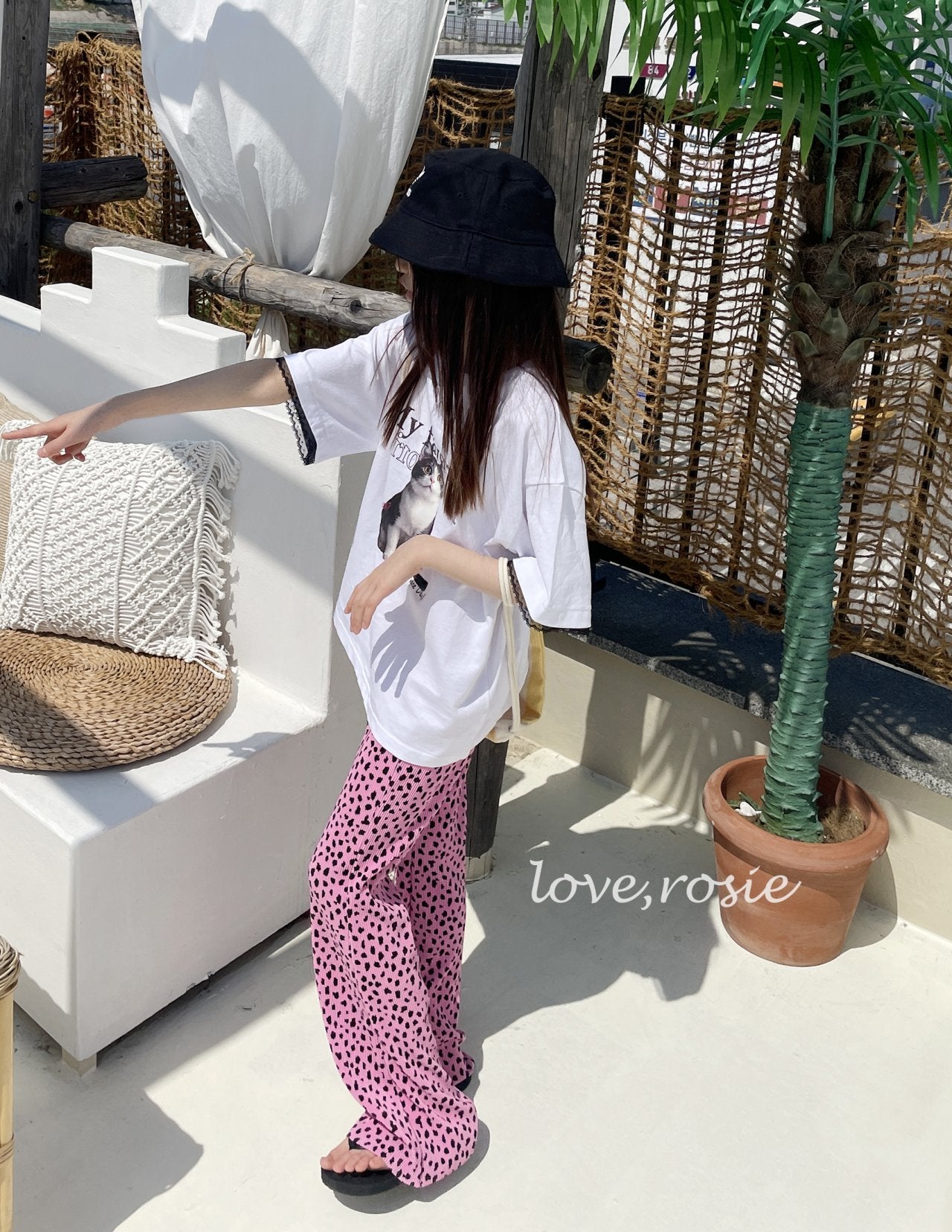 (Summer 26) Love Rosie Pink Cheetah Pleated Bootcut (2XL)