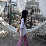 (Summer 26) Love Rosie Pink Cheetah Pleated Bootcut (2XL)