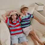 Apple Smile Vivid Collared T-shirt Red