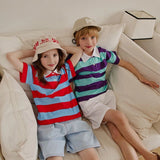 Apple Smile Vivid Collared T-shirt Red