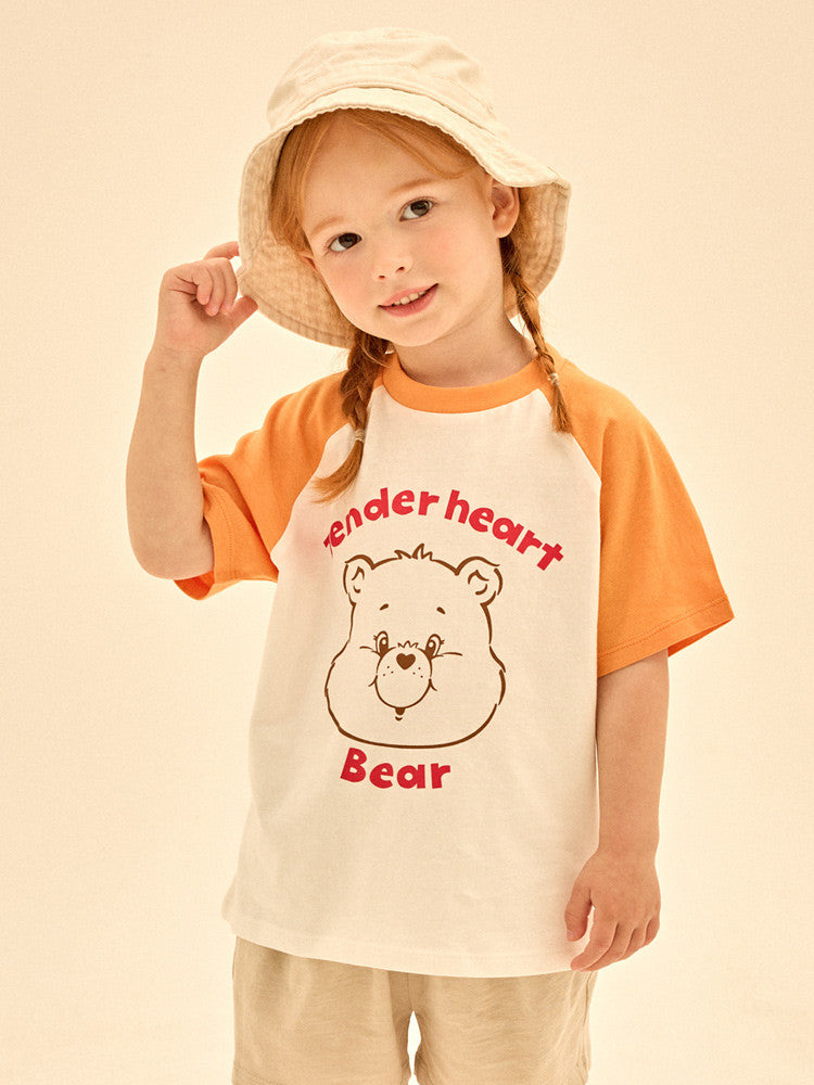 [Care Bear] Line Tender Heart Bear Color Raglan T-Shirt