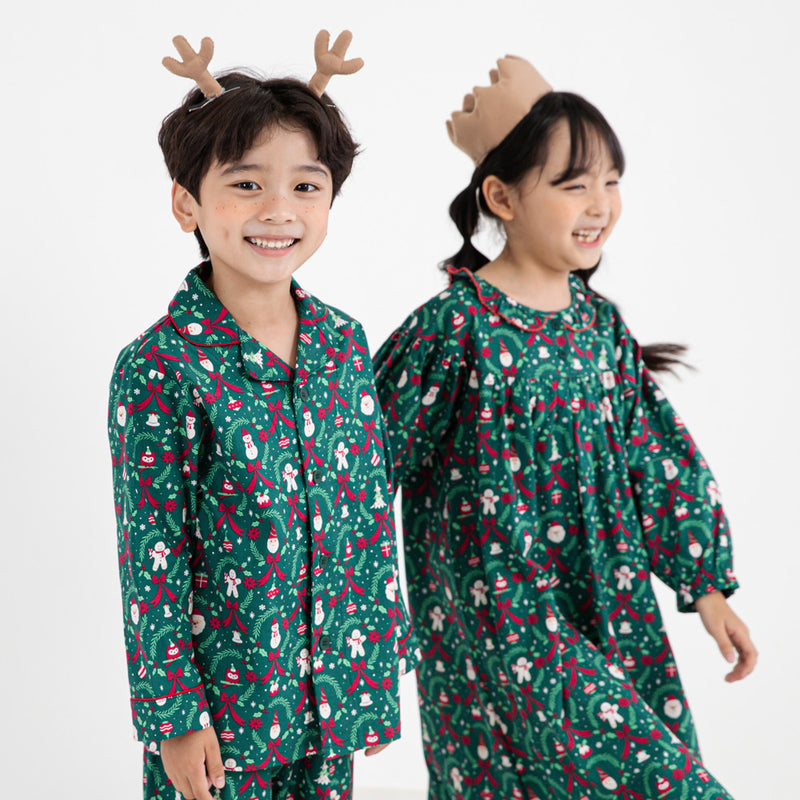 [PPIPPILONG FW] Winterless cotton fabric long sleeve pajamas top and bottom set