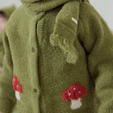 Lunlun Boucle Knit Cardigan_Olive