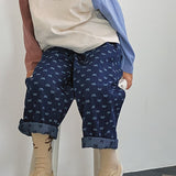 Amber jacquard denim pants