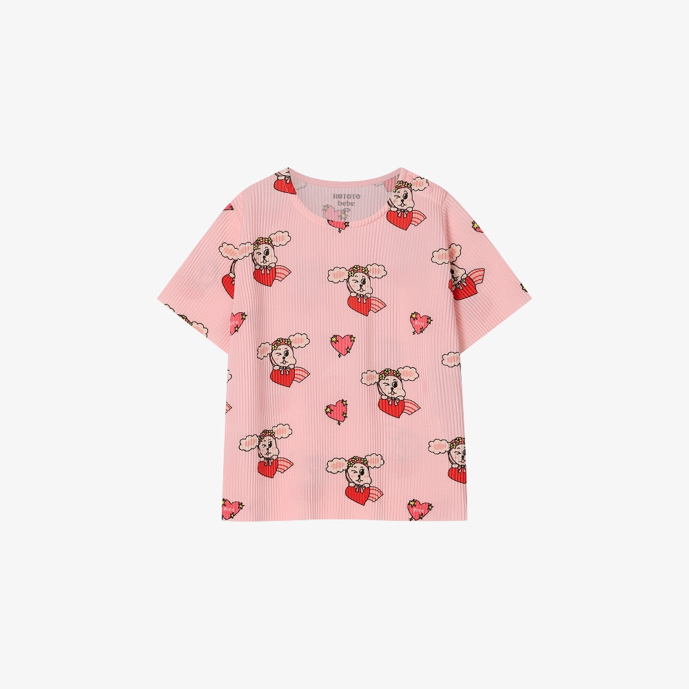 Rototobebe Crepe Fabric All-Over Indoor Wear Pink