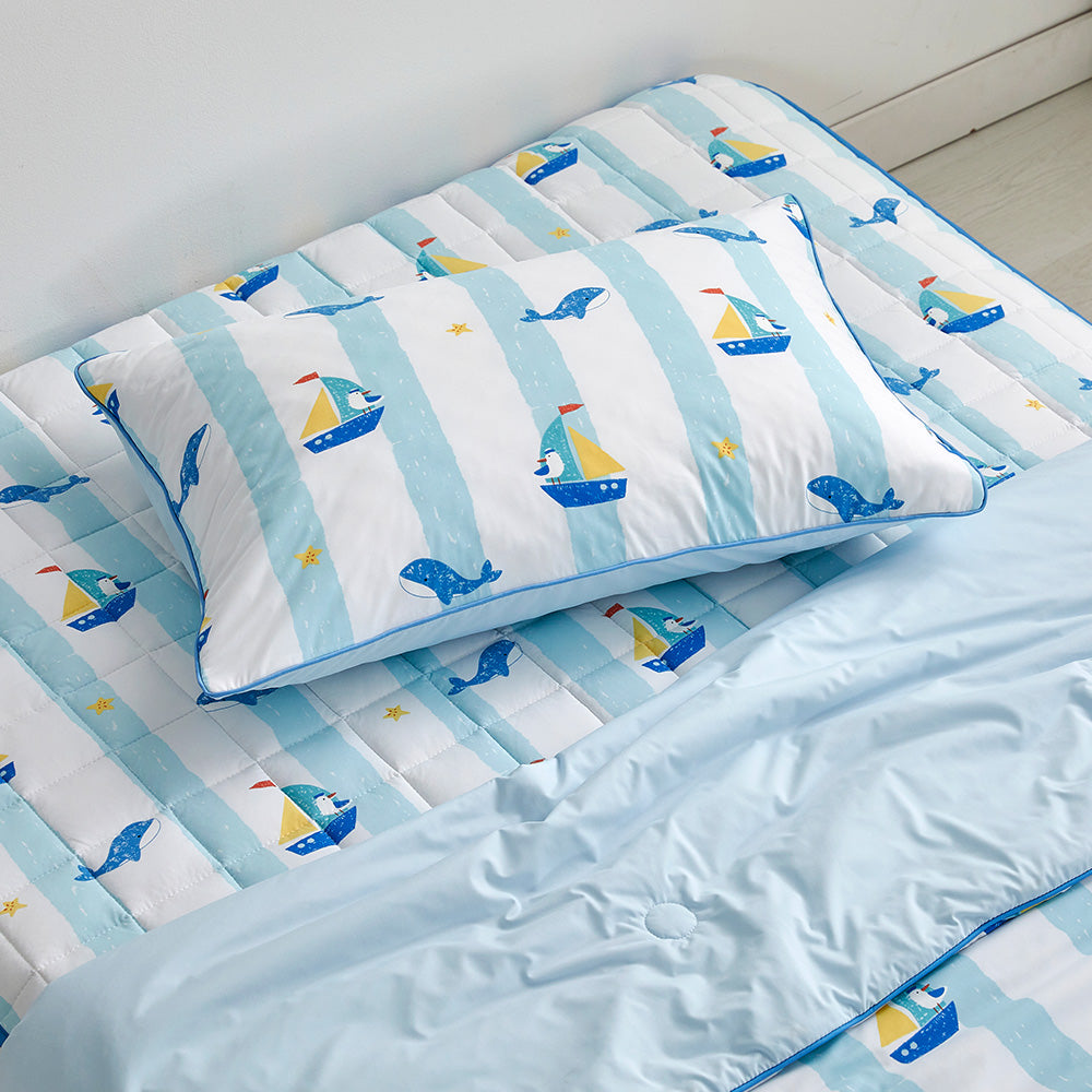 3°C) Extreme Cool Chaltteok Ice Pillowcase 60*40 Ocean Boat Blue_CZ0326020