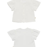 Velma Short Sleeve Blouse Set_White