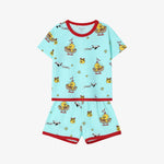 Rototobebe Cotton Modal All-Over Short Sleeve Loose Loungewear Sky Blue