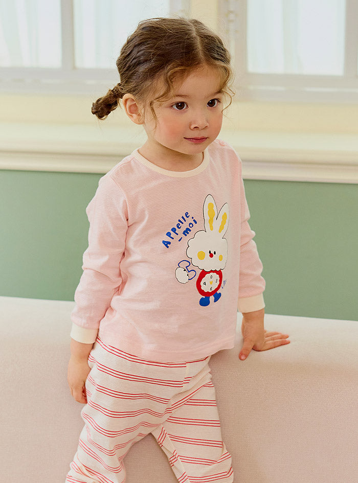 Rabbit clock jacquard (24SS) indoor wear set