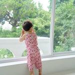 [June 26 ~ Sequential Shipping][Pre-order] Cherry Sleeveless Long Pants Pleated Top & Bottom Set