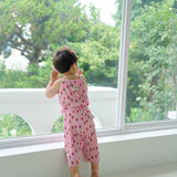 [June 26 ~ Sequential Shipping][Pre-order] Cherry Sleeveless Long Pants Pleated Top & Bottom Set