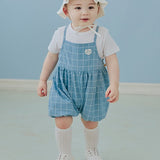 Grid Melange Pants_Blue